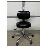 MSRP $600 HON Adjustable-Height Medical / Office Stool – Upholstered Seat & Back, Pneumatic Lift, Chrome 5-Wheel Rolling Caster Base With Locking Wheels – Great Condition
