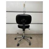 MSRP $600 HON Adjustable-Height Medical / Office Stool – Upholstered Seat & Back, Pneumatic Lift, Chrome 5-Wheel Rolling Caster Base With Locking Wheels – Great Condition