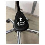MSRP $600 HON Adjustable-Height Medical / Office Stool – Upholstered Seat & Back, Pneumatic Lift, Chrome 5-Wheel Rolling Caster Base With Locking Wheels – Great Condition