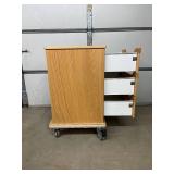 MSRP $2,500 Corometrics 3115DAO Oak Medical Cart 3-Drawer Hospital Room Storage Cabinet on Heavy-Duty Locking Casters for Safe Movement, Lightweight, Easy Glide Drawers - Like New Condition!