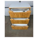 MSRP $2,500 Corometrics 3115DAO Oak Medical Cart 3-Drawer Hospital Room Storage Cabinet on Heavy-Duty Locking Casters for Safe Movement, Lightweight, Easy Glide Drawers - Like New Condition!