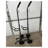 Lot of Mixed Brand Cylinder Carts - Safe, Ergonomic Transport with Strong Frames, Secured Multi-Cylinder Design - Great Condition!