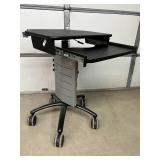 Zido Instrument Cart with Keyboard Extension and Tray Mounts - Ergonomic Standing Desk, Mobile & Easy Transport - Great Condition!