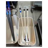 Lot Of Mobility Aids - Bath Sponges, Sammons Preston, Therafin E-Z Slide Shoehorns, Grabber Hook Sticks Plus Fire Resistant Trash Cans