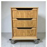 MSRP $2,500 Corometrics 3115DAO Oak Medical Cart 3-Drawer Hospital Room Storage Cabinet on Heavy-Duty Locking Casters for Safe Movement, Lightweight, Easy Glide Drawers - Like New Condition!