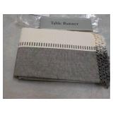 Gray/Cream Dobby Stripe Ribbed Tabl...
