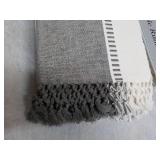 Gray/Cream Dobby Stripe Ribbed Tabl...