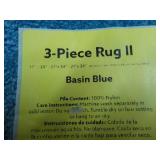 3 pc Basin Blue Rug II Set 17 x 24,...