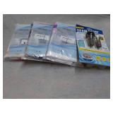 3 Shower Curtain, Hooks, and Drain ...