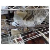 All items on shelving unit; (shelvi...