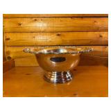Towle Silver Plated Punch Bowl with Ornate Scalloped Rim