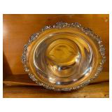 Towle Silver Plated Punch Bowl with Ornate Scalloped Rim