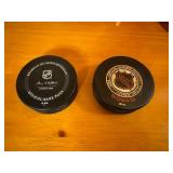Collectible MN Wild Hockey Pucks including an official game puck, Wild Hockey Mask, Wild Marion Goborick Celebird? (look at pictures)