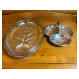 Rogers & Co 2310 Silver-Plated Meat Tray with Baroque Collection by Wallace #20 Silver-Plated Three-Part Shell Serving Dish