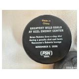 MN Wild Bleacher Creature Nordy Plush Figure with Five MN Wild Souvenir Collectible Hockey Pucks