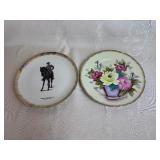 Theodore Rosevelt Vintage Plate with Gold Flecked Rim and Vintage Floral Wall Plate