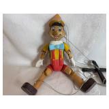 Vintage Hand-Painted Wooden Pinocchio Marionette Puppet 1950