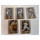 Cooperstown Collection Five Metal Hall of Fame Trading Cards: Willie Mays, Johnny Mize, Mickey Lolich, Don Newcombe, Gaylord Perry