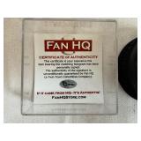 Hockey!  Mario Lucia Autographed Puck, 1990 Eric Lindros Future Super Star Trading Card, Mounted Arturs Irbe Trading Card and Soft Puck