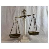 Antique Italian Alabaster and Brass Balance Scale