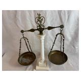 Antique Italian Alabaster and Brass Balance Scale