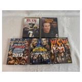 Three Unopened Wrestling DVD 3 Disc Sets and Classic Sports Movies - Rudy and Brian