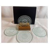 MN Wild Etched Glass Coaster Set with Wooden Holder