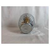 Crystalery Glass Pot, Diamond Star Glass Vase, Vintage Indiana Glass Amber Diamond Pattern Vase, Gold Ceramic Planter and Metal Planter