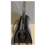 LR - Dog-Themed Vintage Style Handbag with Metal Handle