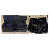 LR - Bottega Veneta Python Clutch and Susan Gail Black Leather Purse Set