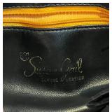 LR - Bottega Veneta Python Clutch and Susan Gail Black Leather Purse Set