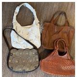 LR - Set of 4 Vintage Leather and Leather-Like Handbags