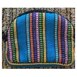 LR - Beaded Clutch Purse and Embroidered Change Purse Set