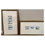 DR - Pair of Framed Tuscan Countryside Watercolor Art Prints