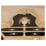 ML - Venetian Glass Wall Mirror - Black Glass with Silver Embellishments