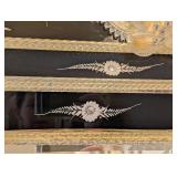 ML - Venetian Glass Wall Mirror - Black Glass with Silver Embellishments