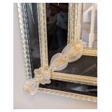 ML - Venetian Glass Wall Mirror - Black Glass with Silver Embellishments
