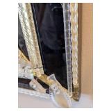 ML - Venetian Glass Wall Mirror - Black Glass with Silver Embellishments