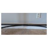 ML - Marble-Top Console Table Carved Wood Drawers, Black Metal Base