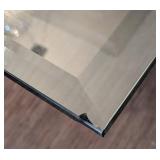 DR - Glass-Top Dining Table with Black Pedestal Bases