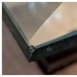 DR - Glass-Top Dining Table with Black Pedestal Bases