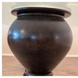 DR - Glass-Top Dining Table with Black Pedestal Bases