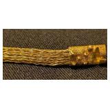 K - Vintage 18K Gold Bracelet with Diamond Chips