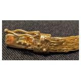 K - Vintage 18K Gold Bracelet with Diamond Chips