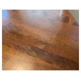 K - Round Dining Table Set, Wood Top, Cream-Painted Base with 4 Chairs