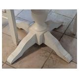 K - Round Dining Table Set, Wood Top, Cream-Painted Base with 4 Chairs