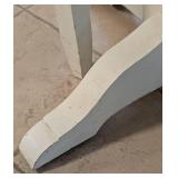 K - Round Dining Table Set, Wood Top, Cream-Painted Base with 4 Chairs