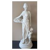 UL - Damico Gossin Porcelain Sculpture - Woman with Basket of Flowers