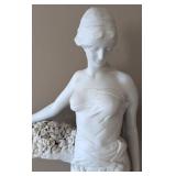 UL - Damico Gossin Porcelain Sculpture - Woman with Basket of Flowers