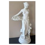 UL - Damico Gossin Porcelain Sculpture - Woman with Basket of Flowers